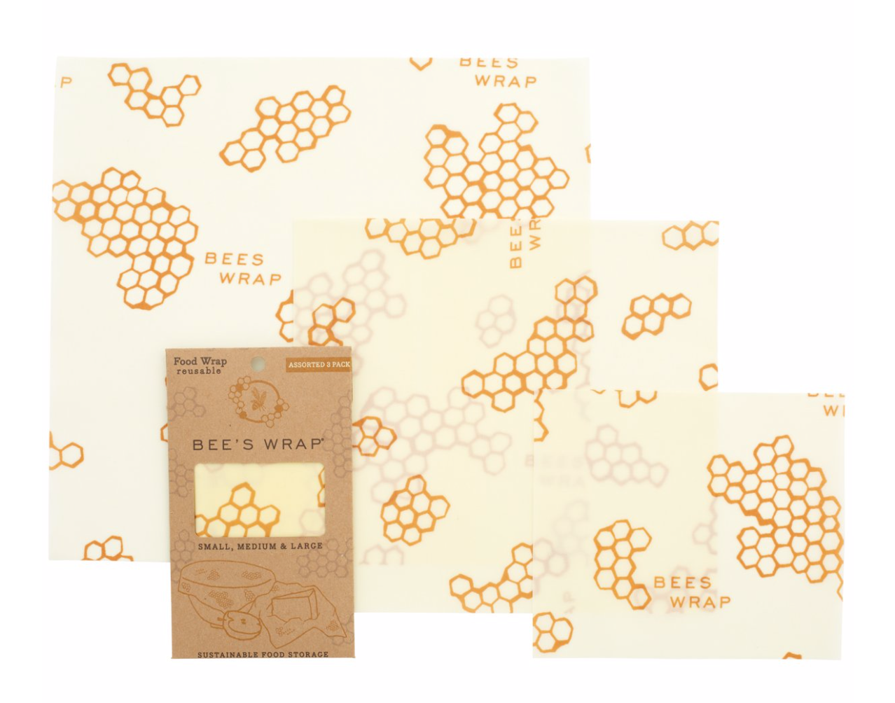 Bee's Wrap - Assorted 3 Pack - Honeycomb print