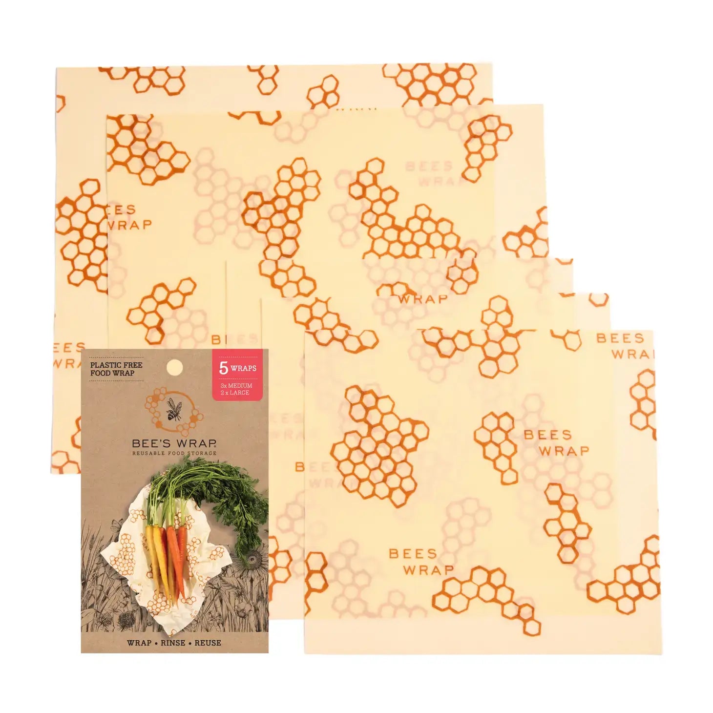 Bee's Wrap - Honeycomb- 5 pack