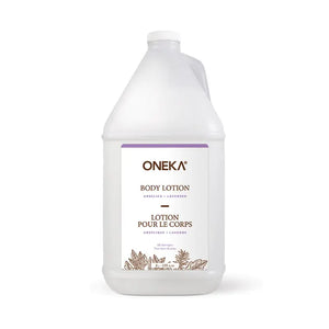 Oneka body lotion bottle on a white background