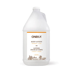 Oneka body lotion container on a white background