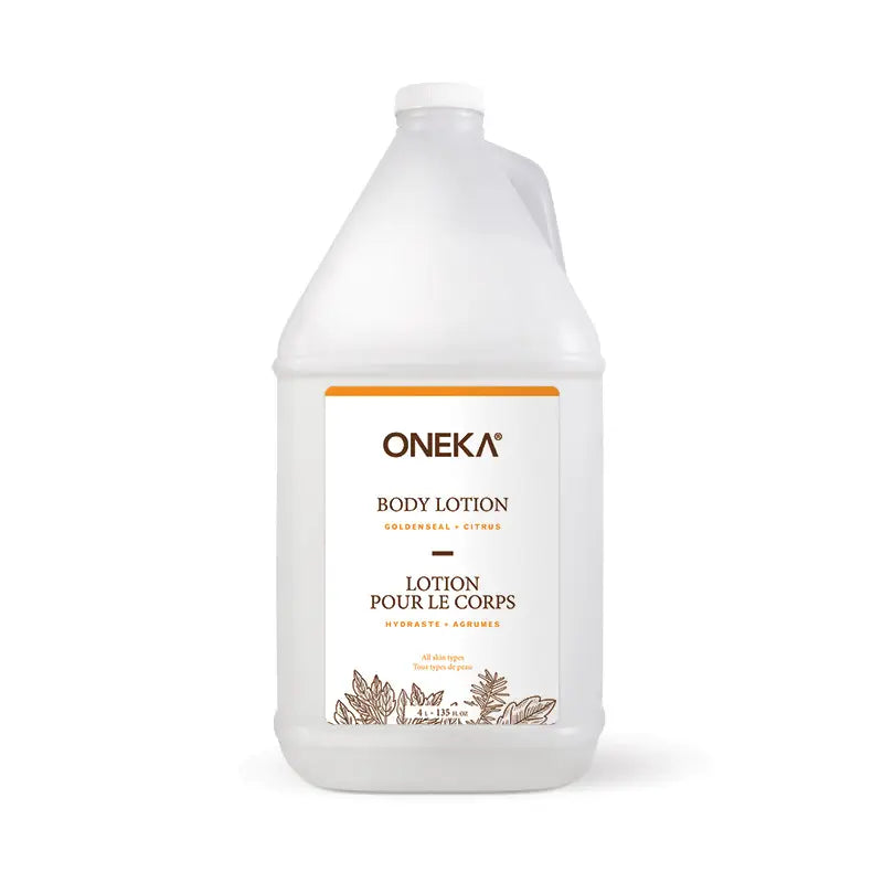 Oneka body lotion container on a white background