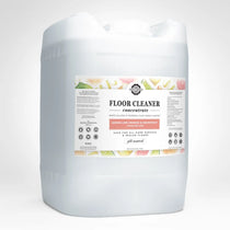 Floor cleaner concentrate container with a label on a white background