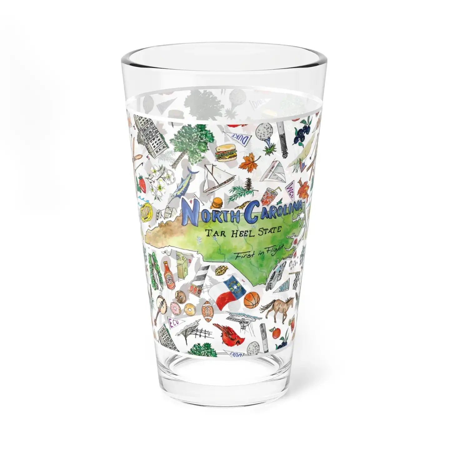 North Carolina  16 oz. Glass