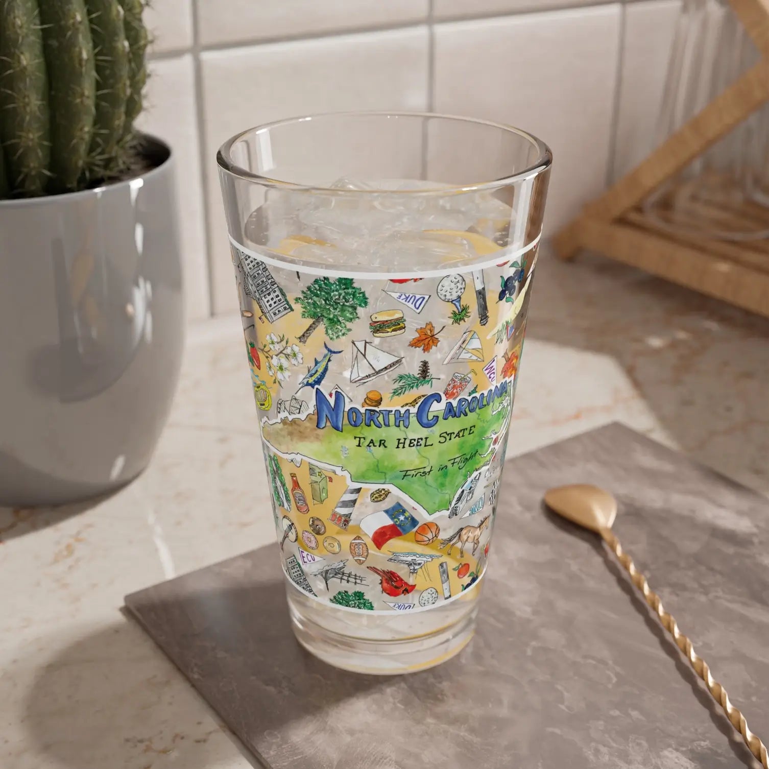 North Carolina  16 oz. Glass