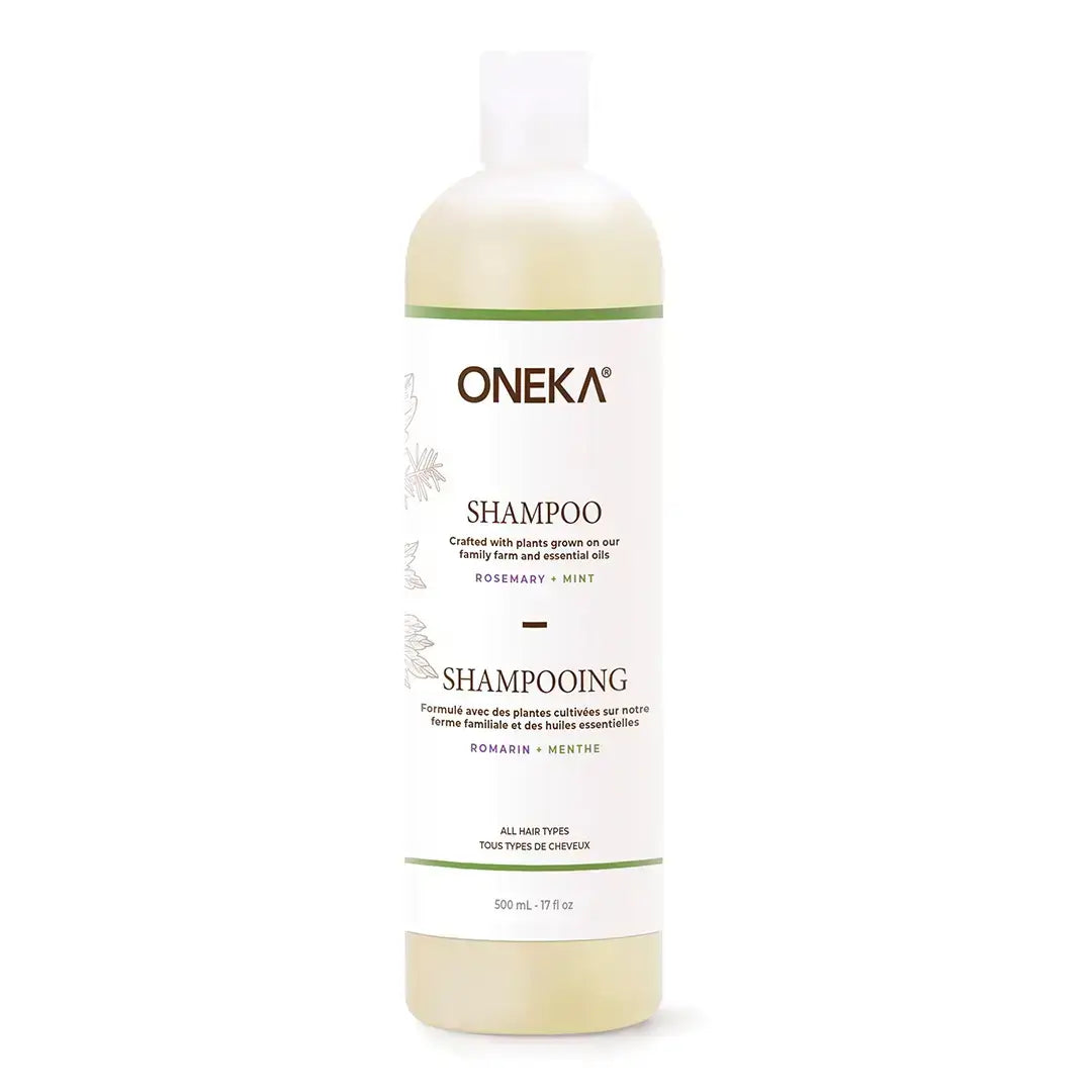 Oneka shampoo bottle on a white background