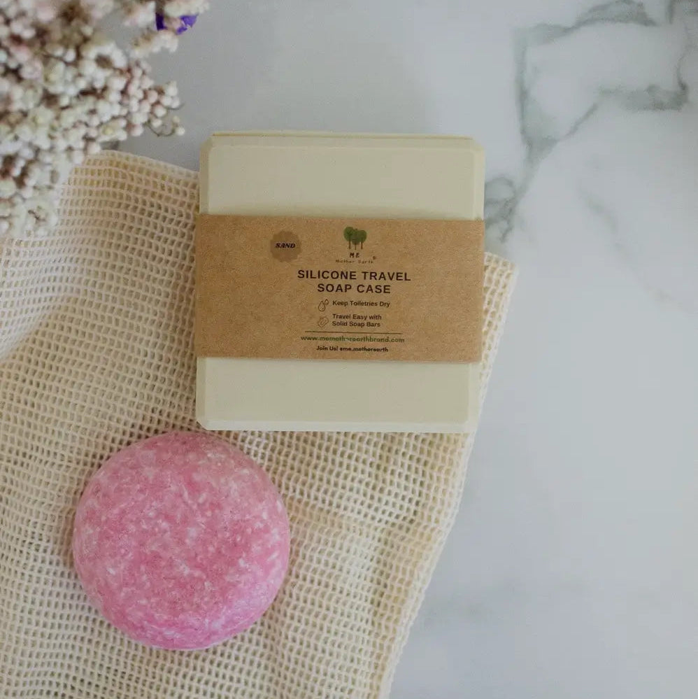 Cream Silicone Travel Soap Case
