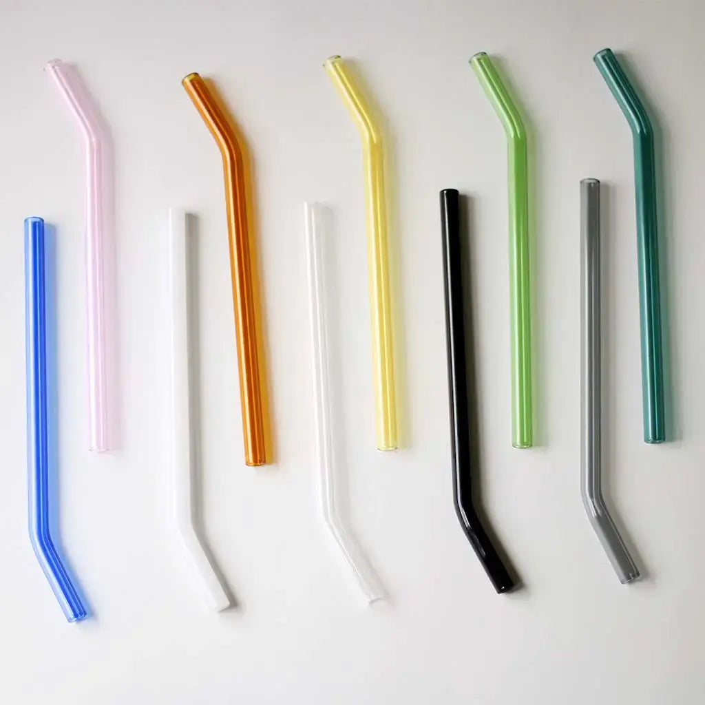 Colored Bent Glass Straws - Single Straw