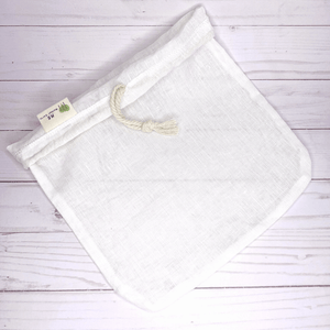 Organic cotton nut milk bag with drawstring to make your own nut milk