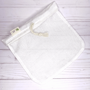 Organic cotton nut milk bag with drawstring to make your own nut milk