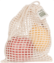 Mini mesh bag with a lemon and an apple inside