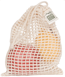 Mini mesh bag with a lemon and an apple inside