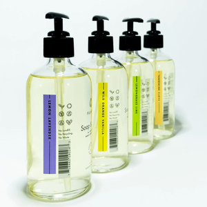 Soap and Suds glass bottles